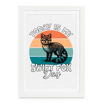 Rapide-Fuchs Renard Rapide - Affiche encadrée (27 × 37 cm) - blanc - Devant