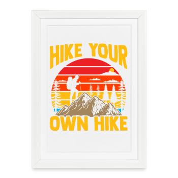 Hiking Mountain Trail Backpacking Outdoors Poaching - Framed poster (27 × 37 cm) - white - Front