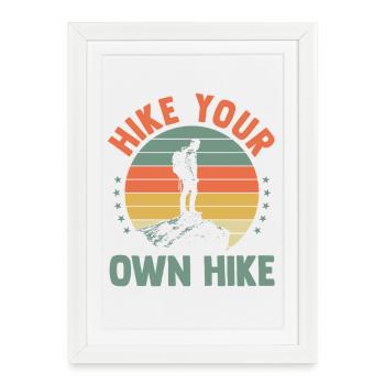 Hiking Mountain Trail Backpacking Outdoors Poaching - Framed poster (27 × 37 cm) - white - Front