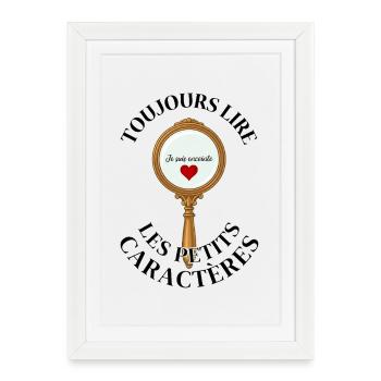 Annonce Grossesse Petits Caractères - Affiche encadrée (27 × 37 cm) - blanc - Devant