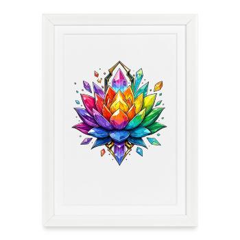 Luminous Crystal Lotus - Framed poster (27 × 37 cm) - white - Front