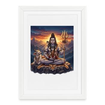 Hindu God Om Namah Shivaya - Framed poster (27 × 37 cm) - white - Front