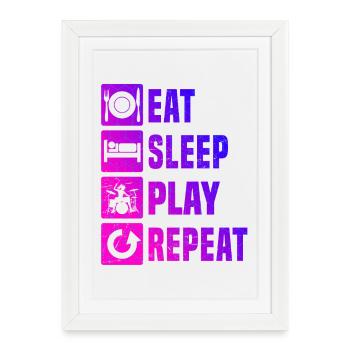 Drum Playing: Gift Idea for a Drum Fan - Framed poster (27 × 37 cm) - white - Front