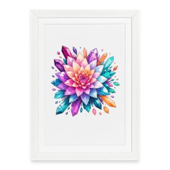 Crystal Rose Color Explosion - Framed poster (27 × 37 cm) - white - Front