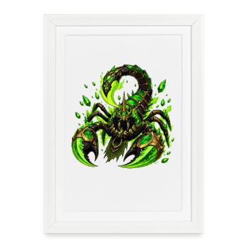 Démon Griffe d’Émeraude - Affiche encadrée (27 × 37 cm) - blanc - Devant