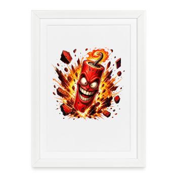 Laughing explosive bomb - Framed poster (27 × 37 cm) - white - Front