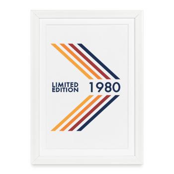 Édition limitée anniversaire 1980 Hommes - Affiche encadrée (27 × 37 cm) - blanc - Devant