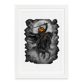 Cavalier hessois Cavalier hessois Halloween - Affiche encadrée (27 × 37 cm) - blanc - Devant