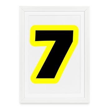 7 Symbole numérique - Affiche encadrée (27 × 37 cm) - blanc - Devant