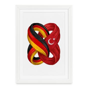 Flags of Germany and Turkey - Framed poster (27 × 37 cm) - white - Front