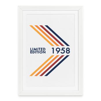 Édition limitée 1958 Anniversaire Homme Femme Vintage - Affiche encadrée (27 × 37 cm) - blanc - Devant