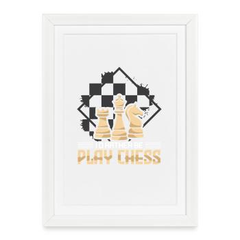 Chess Chess Player Chessboard - Framed poster (27 × 37 cm) - white - Front