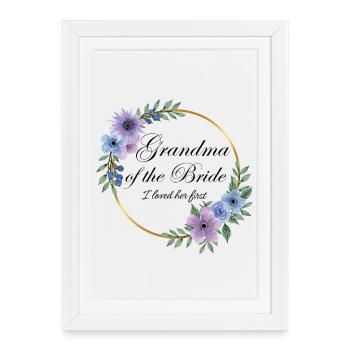 Grand-mère de la Mariée - Affiche encadrée (27 × 37 cm) - blanc - Devant