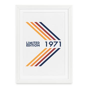 1971 Limited Edition Birthday Man Wife Vintage - Framed poster (27 × 37 cm) - white - Front