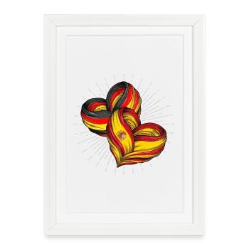 Amitié entre l’Allemagne et l’Espagne - Affiche encadrée (27 × 37 cm) - blanc - Devant