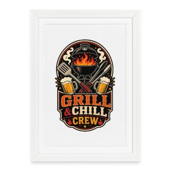 Chemise Grill & Chill Crew - Affiche encadrée (27 × 37 cm) - blanc - Devant