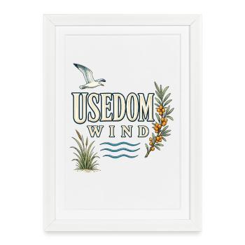 Usedom Wind – Coastal Love on the Baltic Sea - Framed poster (27 × 37 cm) - white - Front