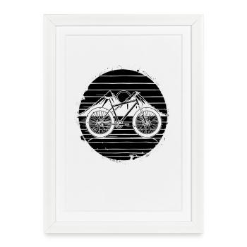 Illustration de VTT - Affiche encadrée (27 × 37 cm) - blanc - Devant