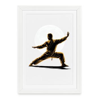 Méditation Zen du Tai Chi – Entraînement au Chi Qigong - Affiche encadrée (27 × 37 cm) - blanc - Devant