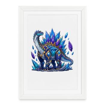 Dragon de Cristal Bleu de Glace - Affiche encadrée (27 × 37 cm) - blanc - Devant