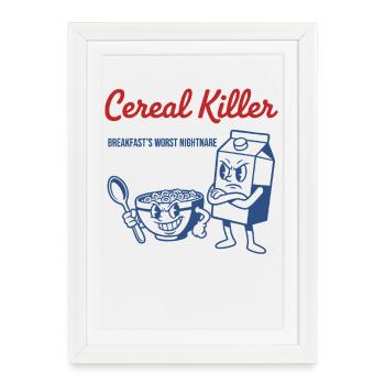 Petit-déjeuner céréales tueuses et pire cauchemar - Affiche encadrée (27 × 37 cm) - blanc - Devant