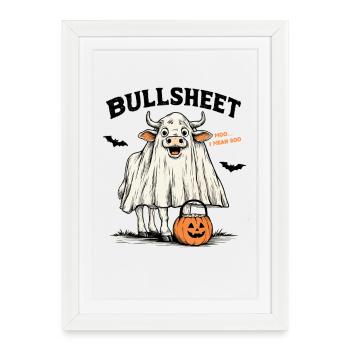 Costume d’Halloween de vache Ferme à jeux de mots drôles - Affiche encadrée (27 × 37 cm) - blanc - Devant