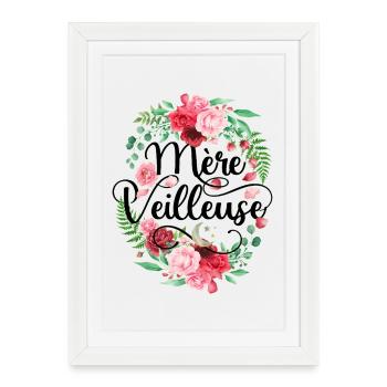 Mère Veilleuse Merveilleuse Fête Des Mères - Affiche encadrée (27 × 37 cm) - blanc - Devant
