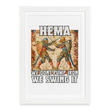 Ancient Blade Arts : Épée longue d’épée HEMA - Affiche encadrée (27 × 37 cm) - blanc - Devant