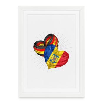Amitié entre l’Allemagne et la Roumanie - Affiche encadrée (27 × 37 cm) - blanc - Devant