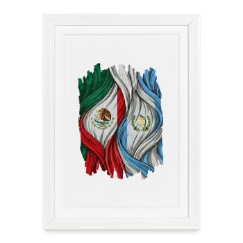 Proud of the flags of Mexico and Guatemala - Framed poster (27 × 37 cm) - white - Front