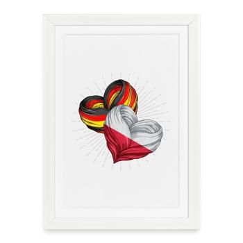 Amitié entre l’Allemagne et la Pologne - Affiche encadrée (27 × 37 cm) - blanc - Devant