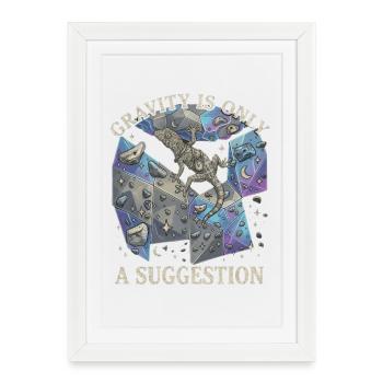 Boulderer gravity is just a suggestion - Framed poster (27 × 37 cm) - white - Front
