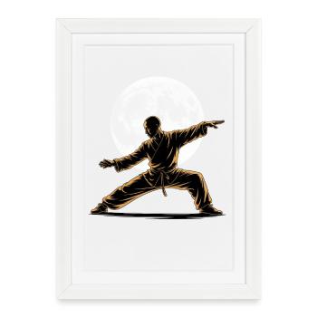 Méditation Zen du Tai Chi – Entraînement au Chi Qigong - Affiche encadrée (27 × 37 cm) - blanc - Devant