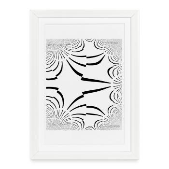 Motif d’empreintes digitales radiales - Affiche encadrée (27 × 37 cm) - blanc - Devant