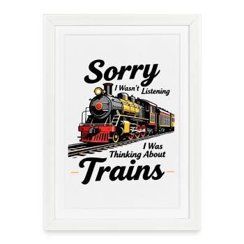Train Humor - Framed poster (27 × 37 cm) - white - Front