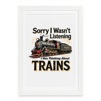 Train Saying Locomotive Design - Framed poster (27 × 37 cm) - white - Front