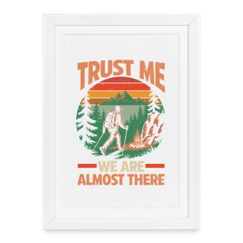 Hiking Mountain Trail Backpacking Outdoors Poaching - Framed poster (27 × 37 cm) - white - Front