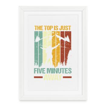 Hiking Mountain Trail Backpacking Outdoors Poaching - Framed poster (27 × 37 cm) - white - Front
