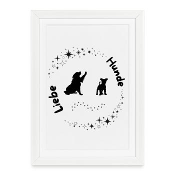 L’amour des chiens - Affiche encadrée (27 × 37 cm) - blanc - Devant