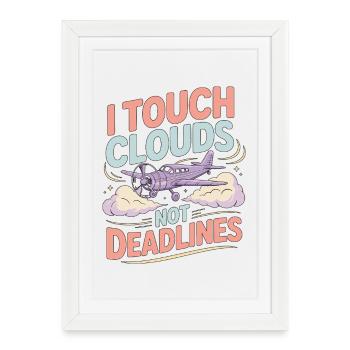Private Pilot I Touch Clouds Flight Instructor - Framed poster (27 × 37 cm) - white - Front