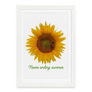 Infinite Summer Sunflower - Framed poster (27 × 37 cm) - white - Front