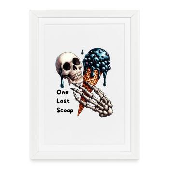 Crâne avec motif gothique de glace aux myrtilles - Affiche encadrée (27 × 37 cm) - blanc - Devant