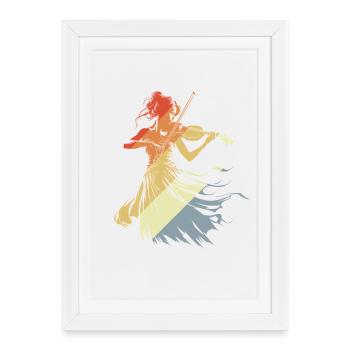 Violinist Vintage Look - Framed poster (27 × 37 cm) - white - Front
