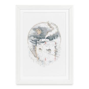 Charbon roulant - Affiche encadrée (27 × 37 cm) - blanc - Devant