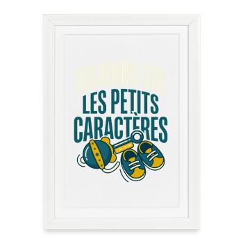 Futur Papa Humour Petits Caractères - Affiche encadrée (27 × 37 cm) - blanc - Devant
