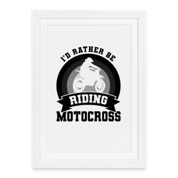 Drôle de dicon du motocross - Affiche encadrée (27 × 37 cm) - blanc - Devant