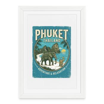 Phuket Thaïlande - Affiche encadrée (27 × 37 cm) - blanc - Devant