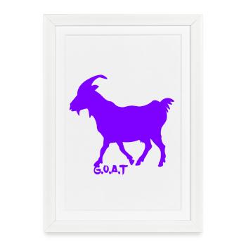 G.O.A.T. Goat Purple - Framed poster (27 × 37 cm) - white - Front