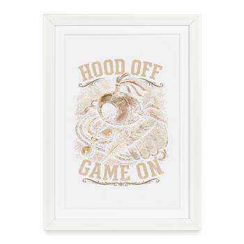 Falconry Falconer Hood Off Game On - Affiche encadrée (27 × 37 cm) - blanc - Devant