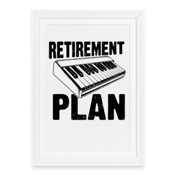 Plan de retraite Piano Clavier - Affiche encadrée (27 × 37 cm) - blanc - Devant